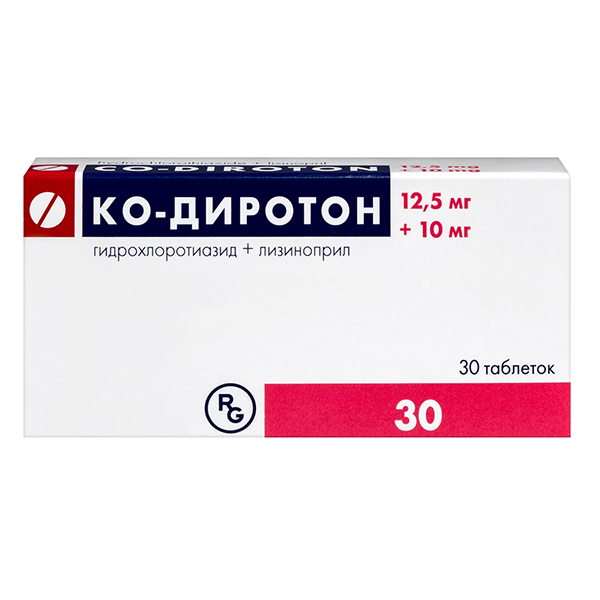 Ко-Диротон таблетки 12.5мг+10мг 30шт