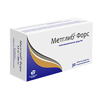 Метглиб Форс таблетки 2.5мг+500мг 30шт