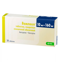 Вамлосет таблетки 10мг+160мг 30шт