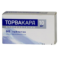 Торвакард таблетки 10мг 90шт