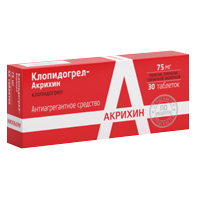 Клопидогрел-Акрихин таблетки 75мг 30шт
