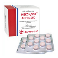 Мексидол Форте 250 таблетки 250мг 40шт