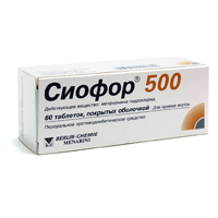 Сиофор 500 таблетки 500мг 60шт