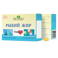 Мирролла Рыбий жир с витаминами А, Д, Е капсулы 370мг 100шт