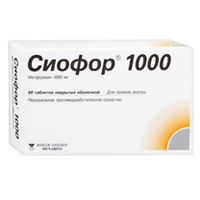 Сиофор 1000 таблетки 1000мг 60шт
