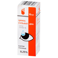 Цинка сульфат-ДИА капли 0.25% 10мл