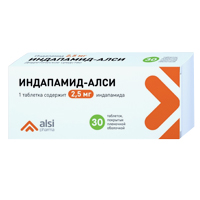 Индапамид-АЛСИ таблетки 2.5мг 30шт