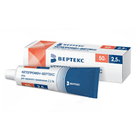 Кетопрофен-Вертекс гель 2.5% 50г