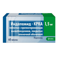 Индапамид-КРКА таблетки 1.5мг 60шт