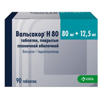 Вальсакор Н80 таблетки 80мг 12,5мг 90шт