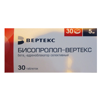 Бисопролол-Вертекс таблетки 5мг 30шт
