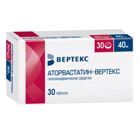 Аторвастатин-Вертекс таблетки 40мг 30шт