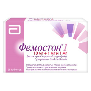 Фемостон 1 таблетки 10мг+1мг и 1мг 28шт