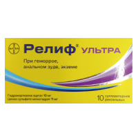 Релиф Ультра суппозитории 10мг+11мг 10шт