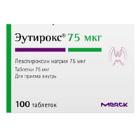 Эутирокс таблетки 75мкг 100шт