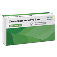 Фолиевая кислота таблетки 1мг 60шт