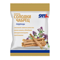 911 Ваша служба спасения Корень солодки, чабрец с витамином С леденцы 2.5г 50г