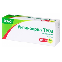 Лизиноприл-Тева таблетки 10мг 30шт