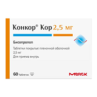 Конкор Кор таблетки 2.5мг 60шт
