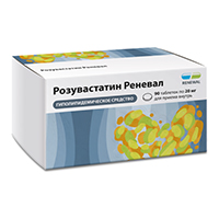 Розувастатин Реневал таблетки 20мг 90шт