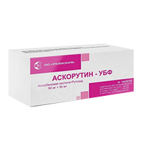 Аскорутин-УБФ таблетки 50мг+50мг 50шт