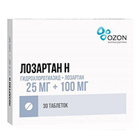 Лозартан Н таблетки 25мг 100мг 30шт