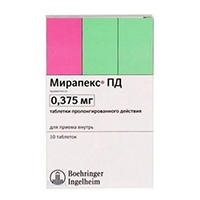 Мирапекс ПД таблетки 0.375мг 10шт