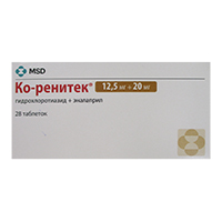 Ко-ренитек таблетки 12.5мг+20мг 28шт