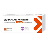 Лозартан-Ксантис таблетки 100мг 90шт