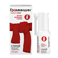 Граммидин с анестетиком спрей
