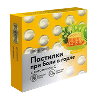 BioForte Пастилки при боли в горле с витамином С пастилки 3г 9шт