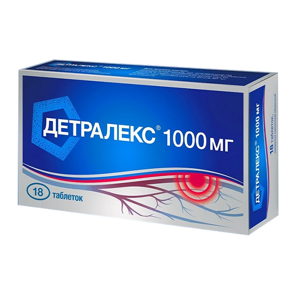 Детралекс таблетки 1000мг 18шт
