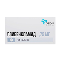 Глибенкламид таблетки 1.75мг 120шт
