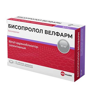 Бисопролол Велфарм таблетки 10мг 30шт