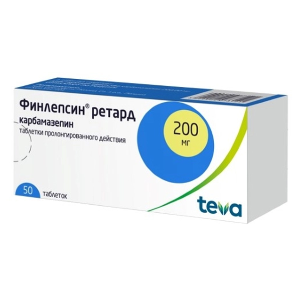 Финлепсин ретард таблетки 200мг 50шт