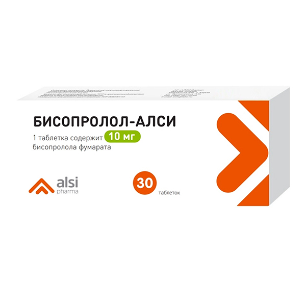 Бисопролол-АЛСИ таблетки 10мг 30шт
