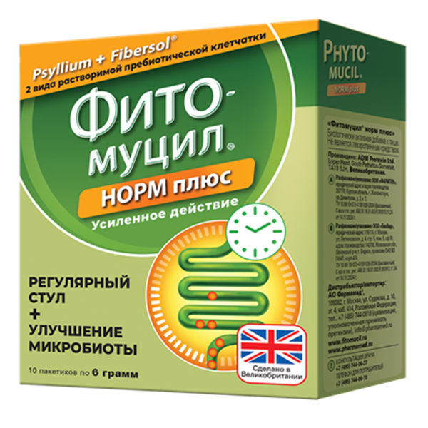 Фитомуцил Норм Плюс порошок 6г 10шт