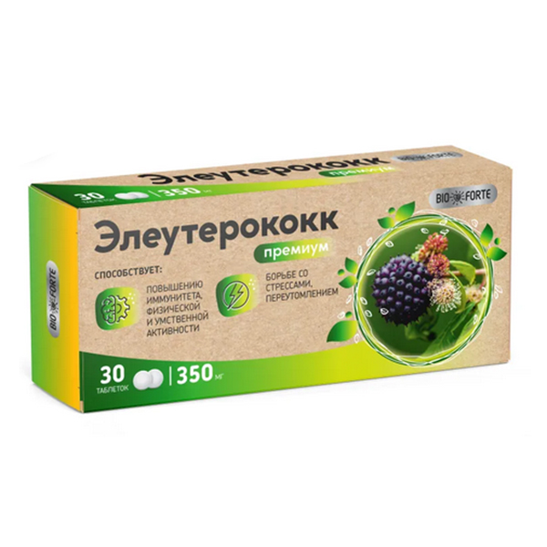 BioForte Элеутерококк Премиум (Экстракт элеутерококка с витамином С Премиум) таблетки 0.35г 30шт
