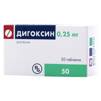 Дигоксин таблетки 0.25мг 50шт