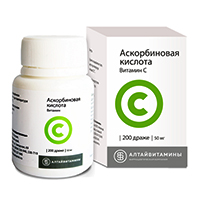 Аскорбиновая кислота драже 50мг 200шт