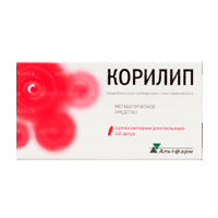 Корилип суппозитории 25мг+2мг+12мг 10шт