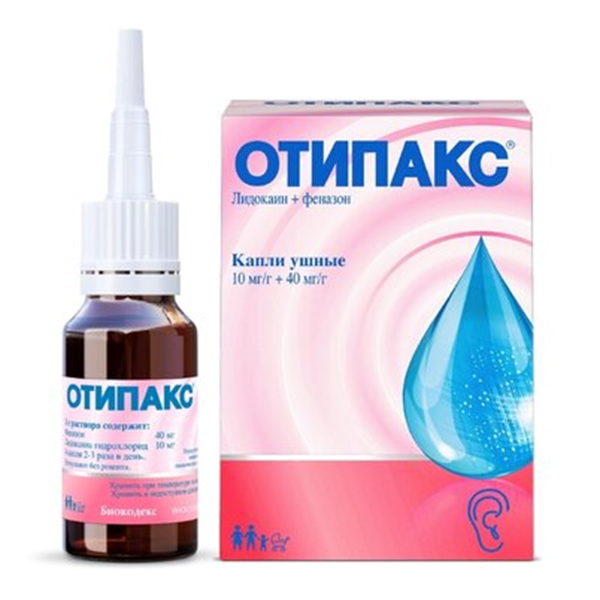 Отипакс капли 10мг/г+40мг/г 16г
