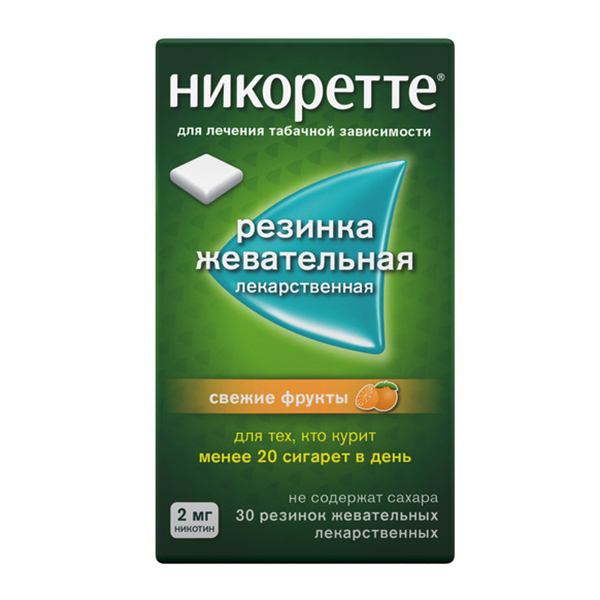 Никоретте жевательная резинка 2мг 30шт