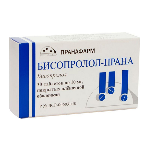 Бисопролол-Прана таблетки 10мг 30шт