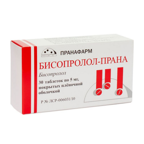 Бисопролол-Прана таблетки 5мг 30шт