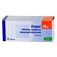 Аторис таблетки 10мг 90шт