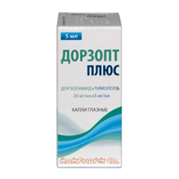 Дорзопт плюс капли 20мг/мл+5мг/мл 5мл