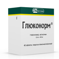 Глюконорм таблетки 2.5мг+400мг 40шт