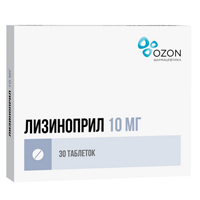 Лизиноприл таблетки 10мг 30шт
